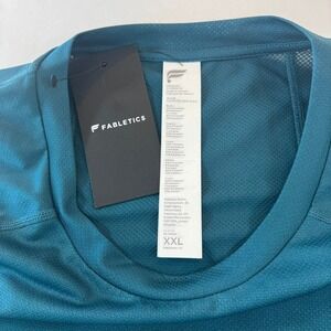 Fabletics Mens XXL Teal Blue SS2356392 Short Sleeve Performance Training T-Shirt